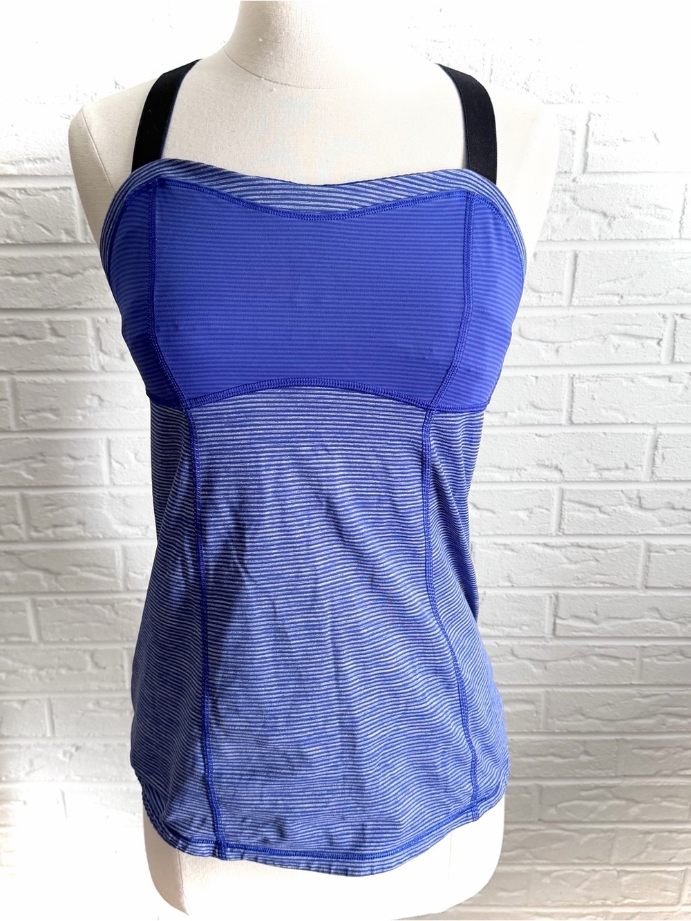 Lululemon Run: Catch Me Tank Tonka Stripe Pigment Blue Size 6